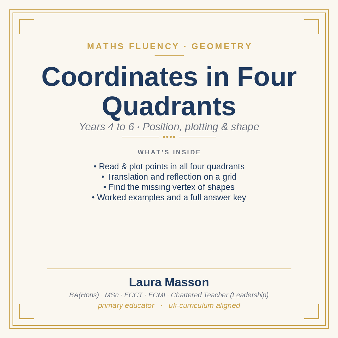 Coordinates in Four Quadrants Pack
