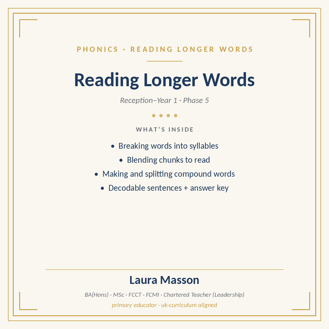 Reading Longer Words: Two-Syllable and Compound Words Pack