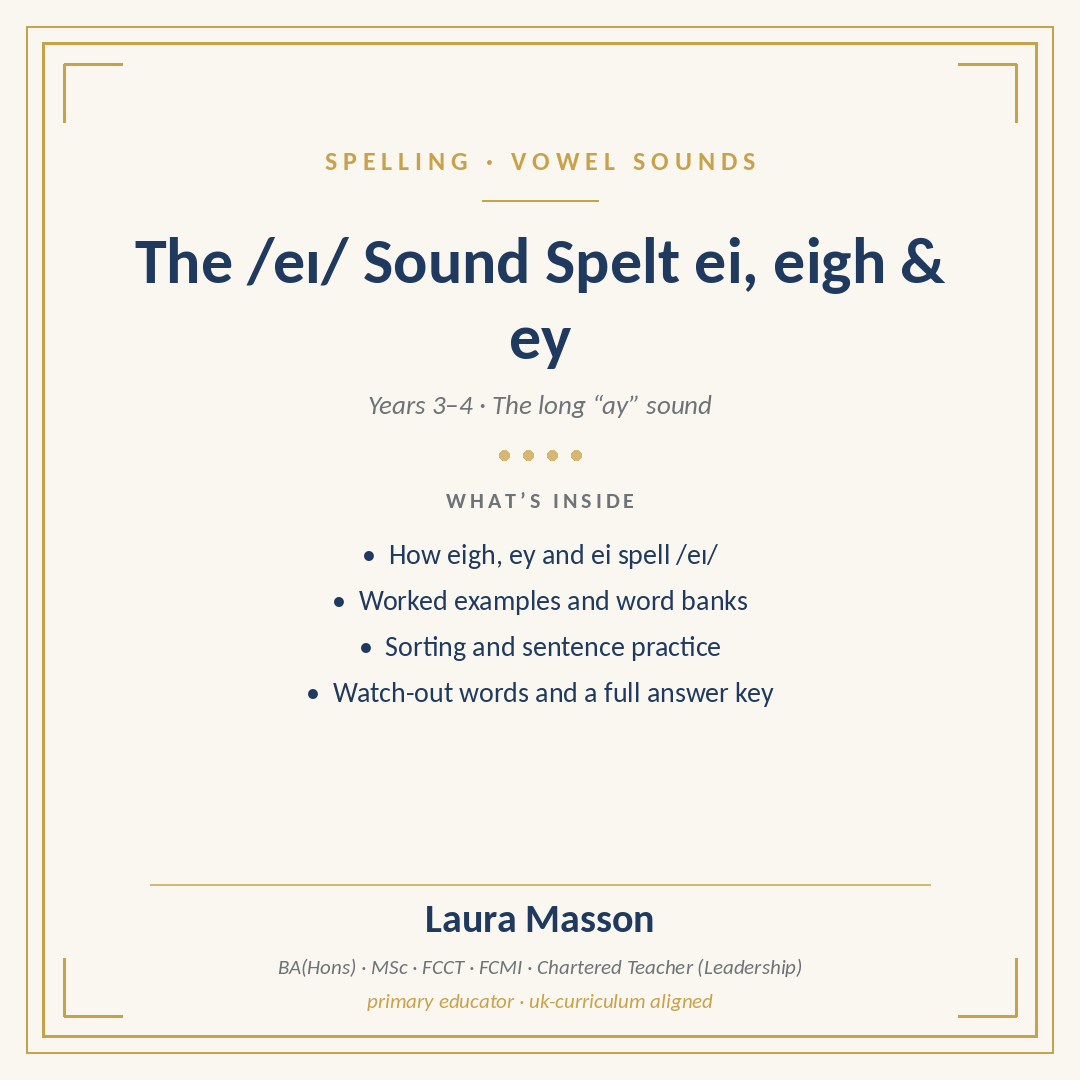 The 'ay' Sound Spelt ei, eigh and ey Pack