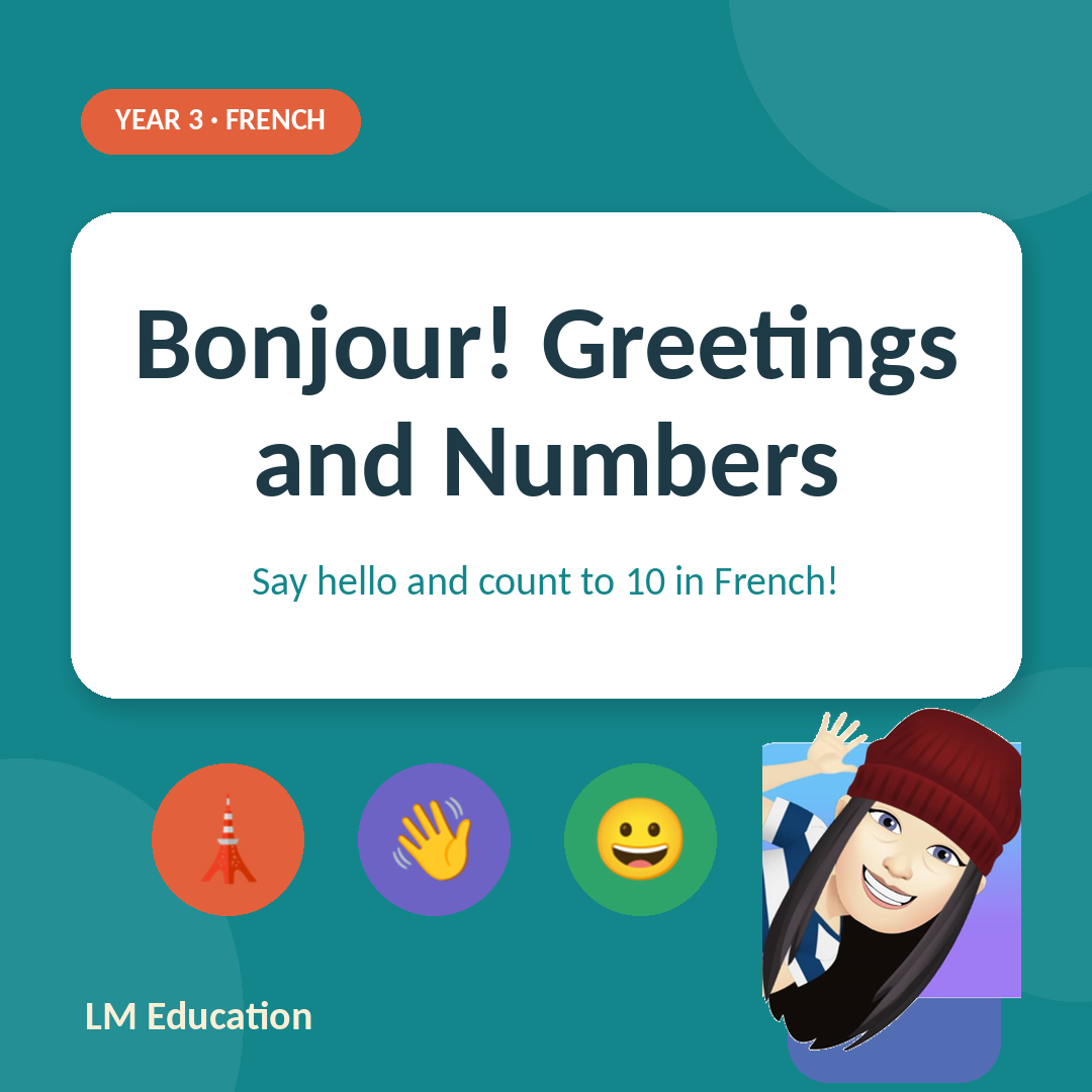 Bonjour! Greetings and Numbers — Year 3 French