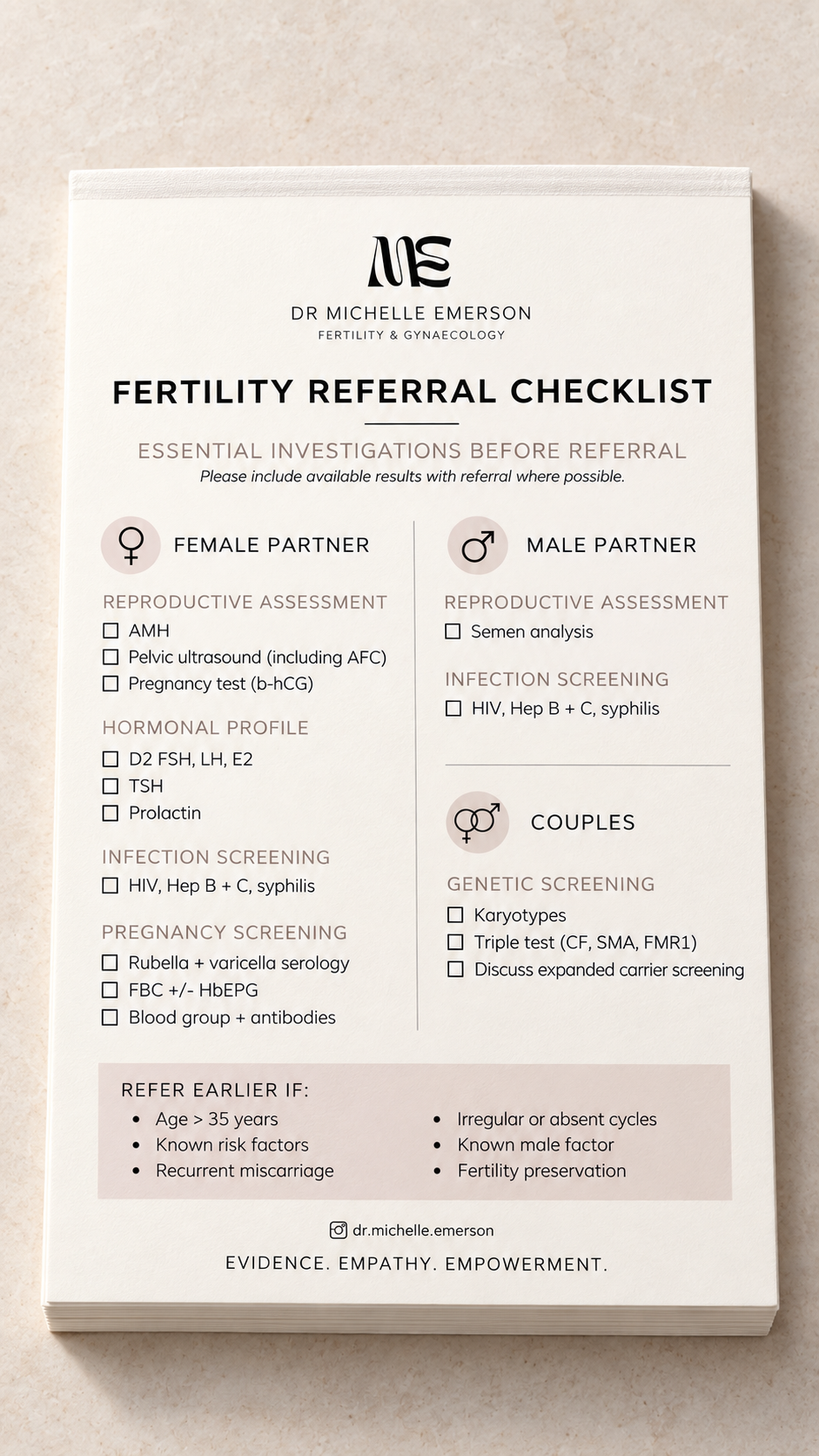 GP fertility referral checklist tear pad.png
