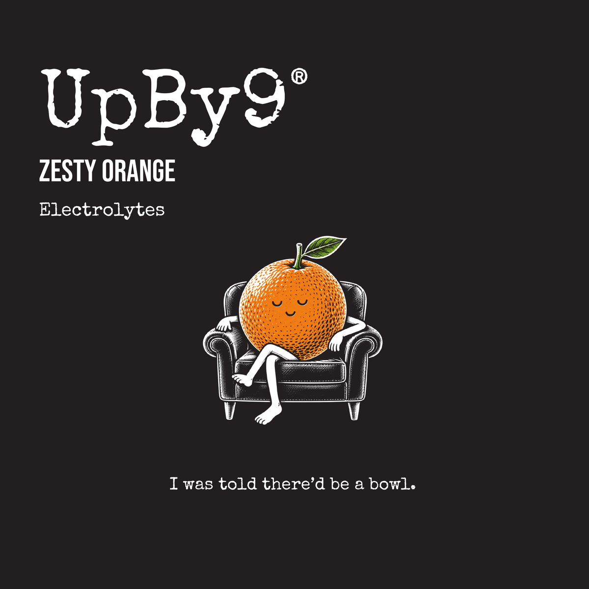 UpBy9 Zesty Orange carton: an orange relaxing in an armchair. I was told there’d be a bowl.