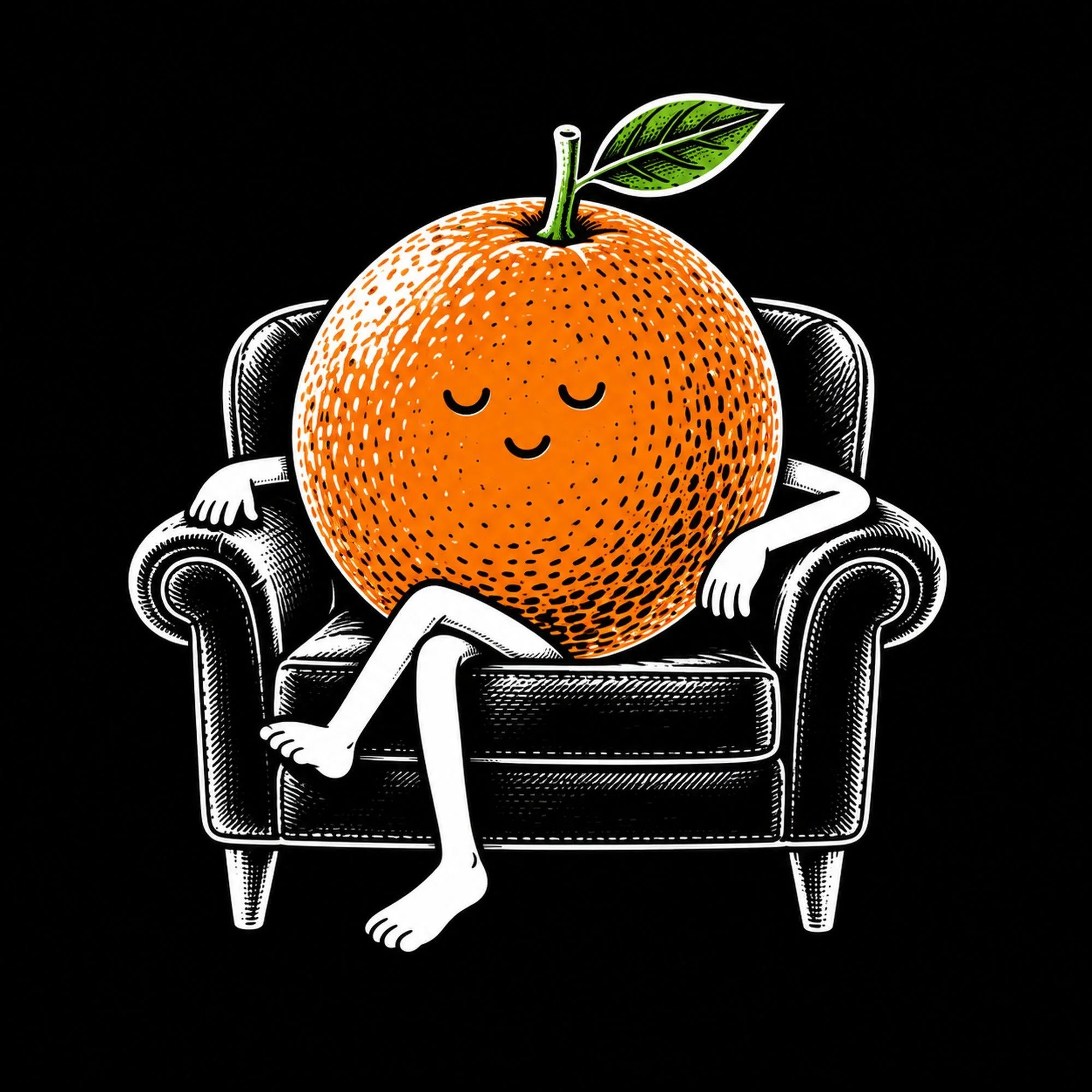 Zesty Orange on an armchair
