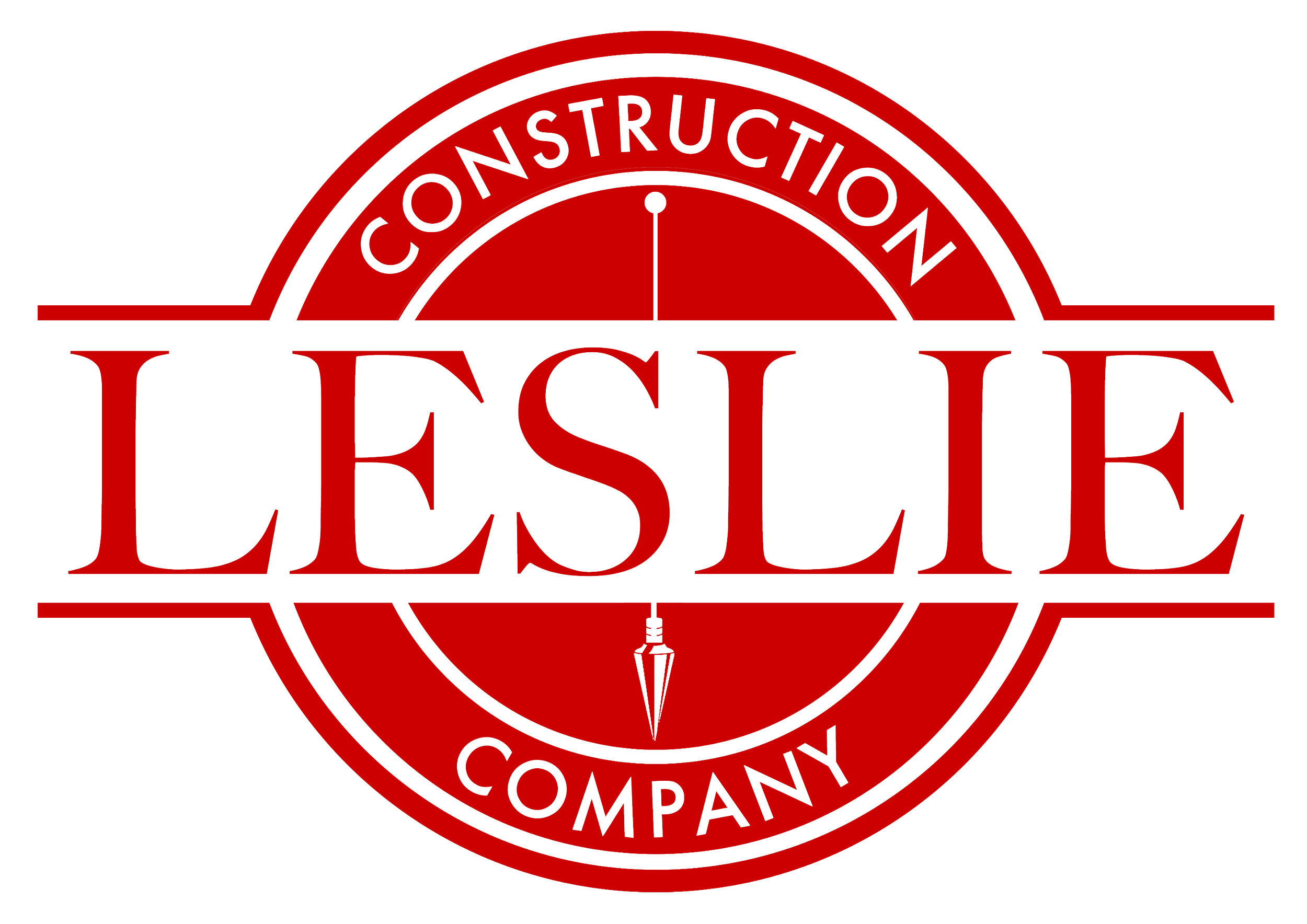 Red and black logo for Tessier Construction Company with a gear-like emblem and a lightbulb in the center.
