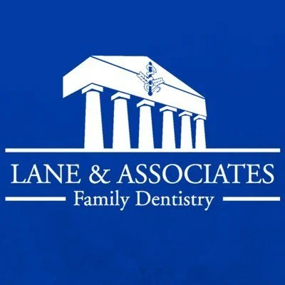 Blue and white Lane & Associates Family Dentistry logo