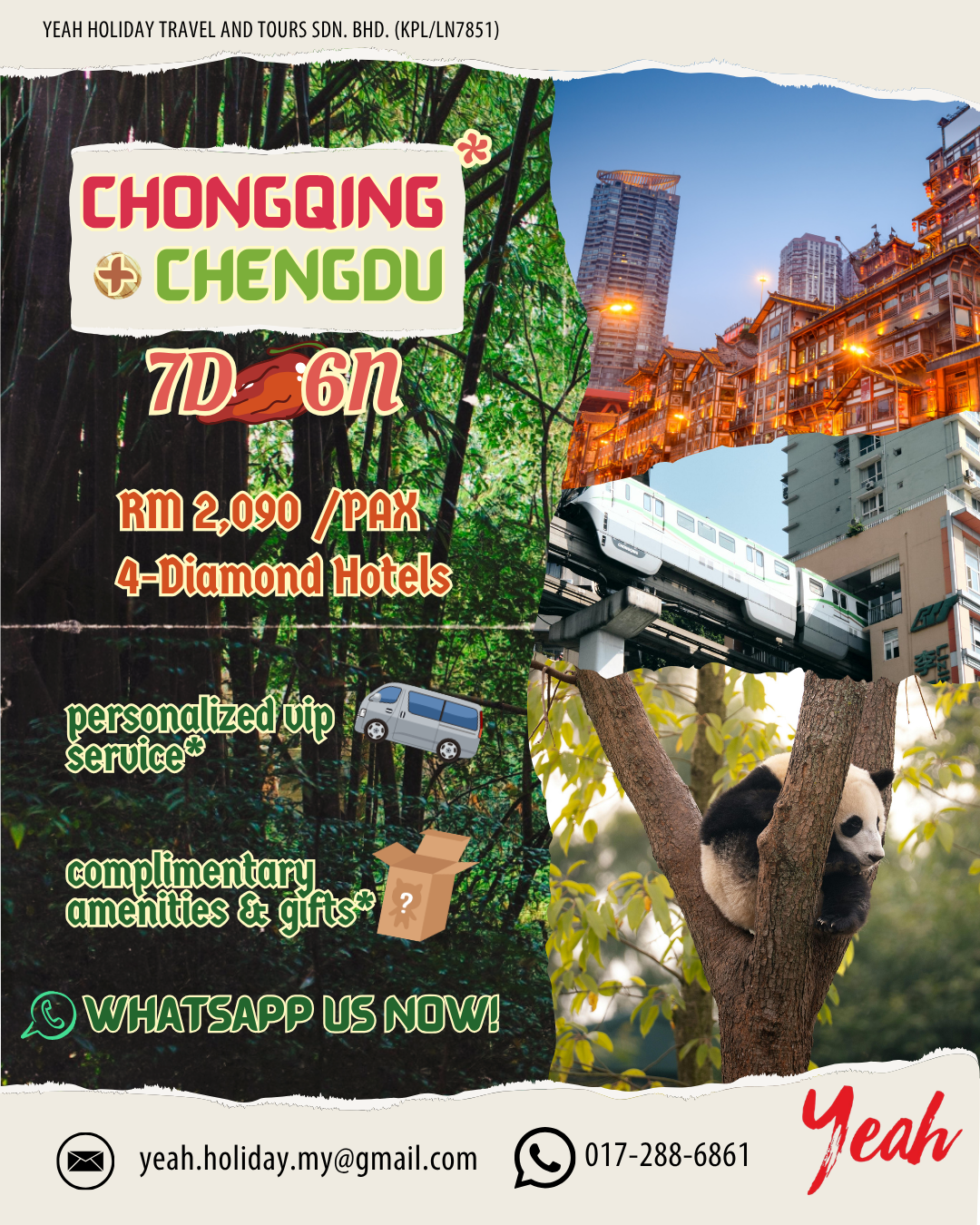 Chongqing & Chengdu 7D6N