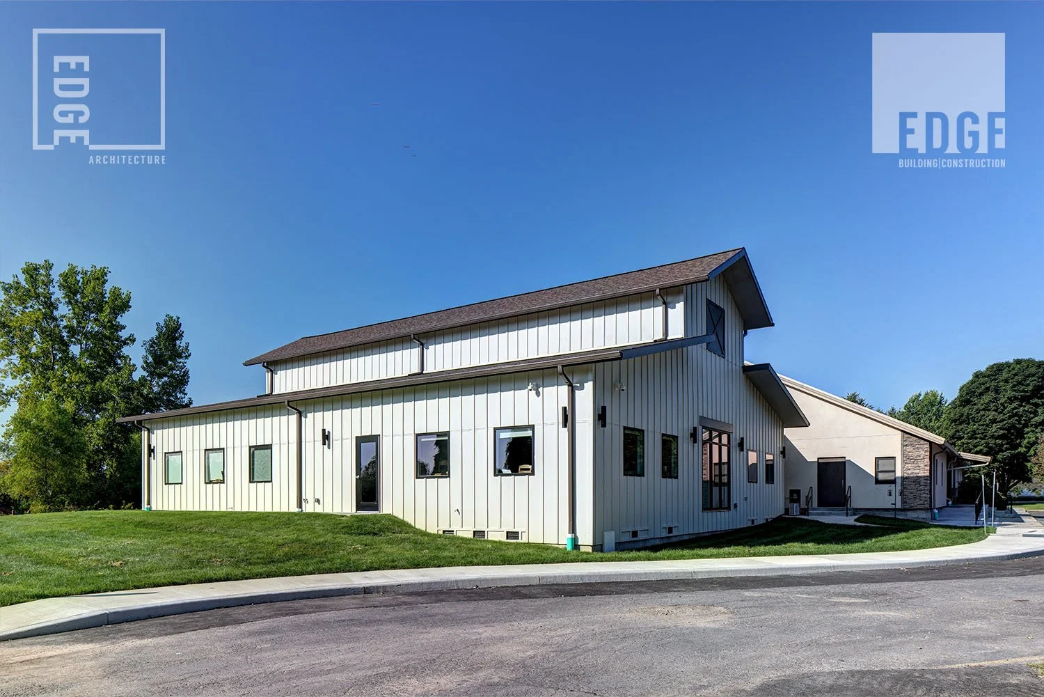 Classroom addition facing the parking lot