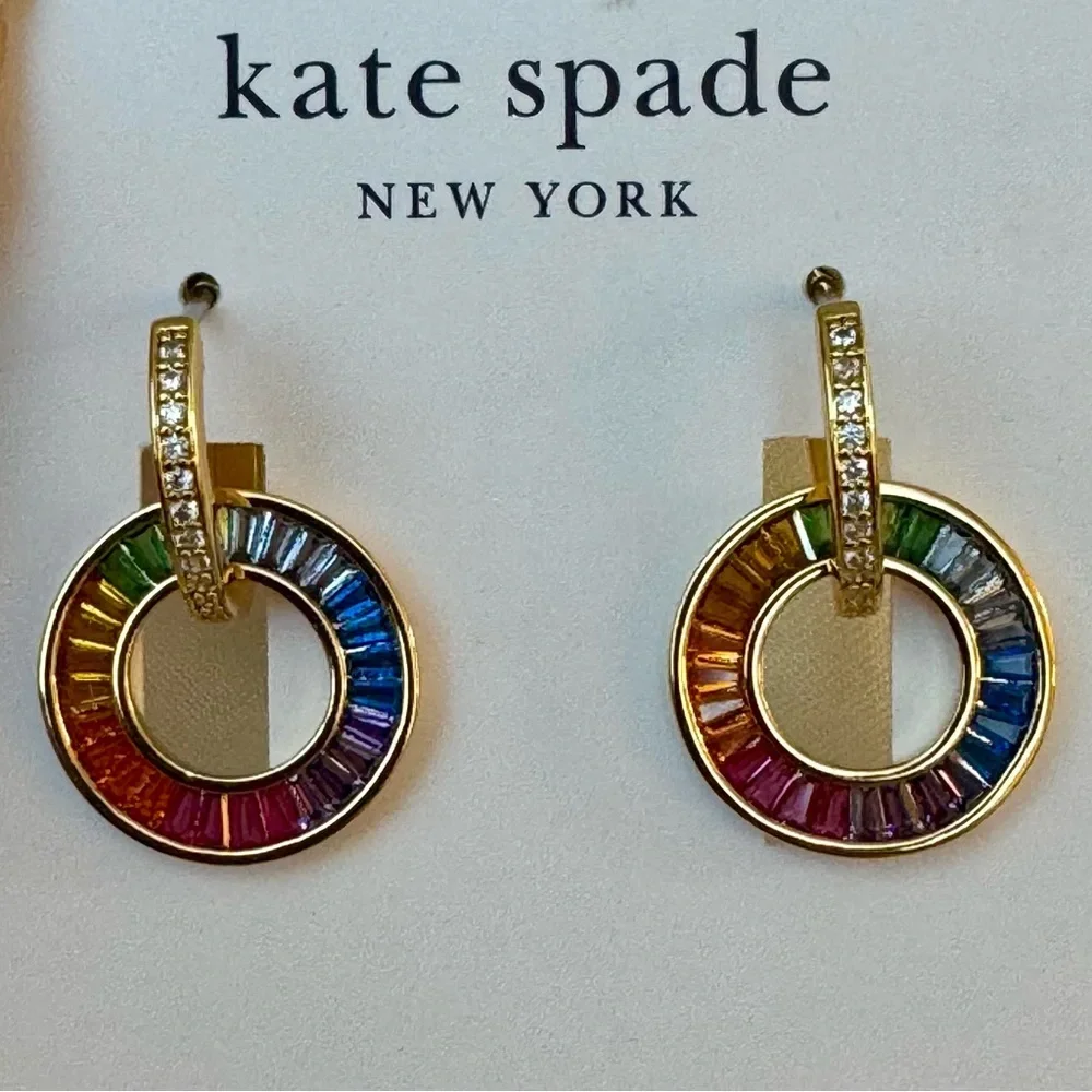 Kate Spade New York Rainbow Joy Drop Huggie Earrings
