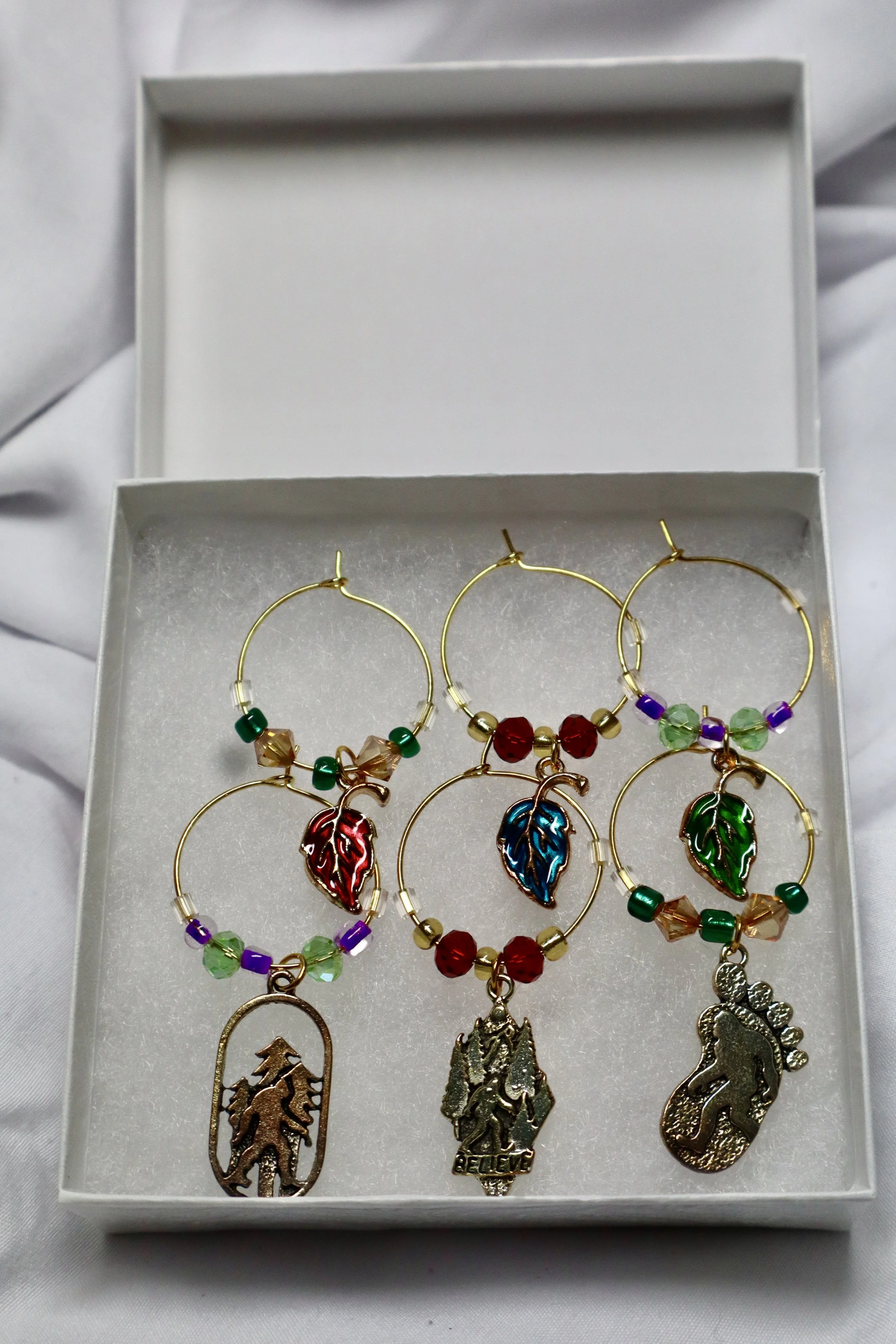 Handmade Beaded Wine Glass Charms-The Bigfoot Collection #8
