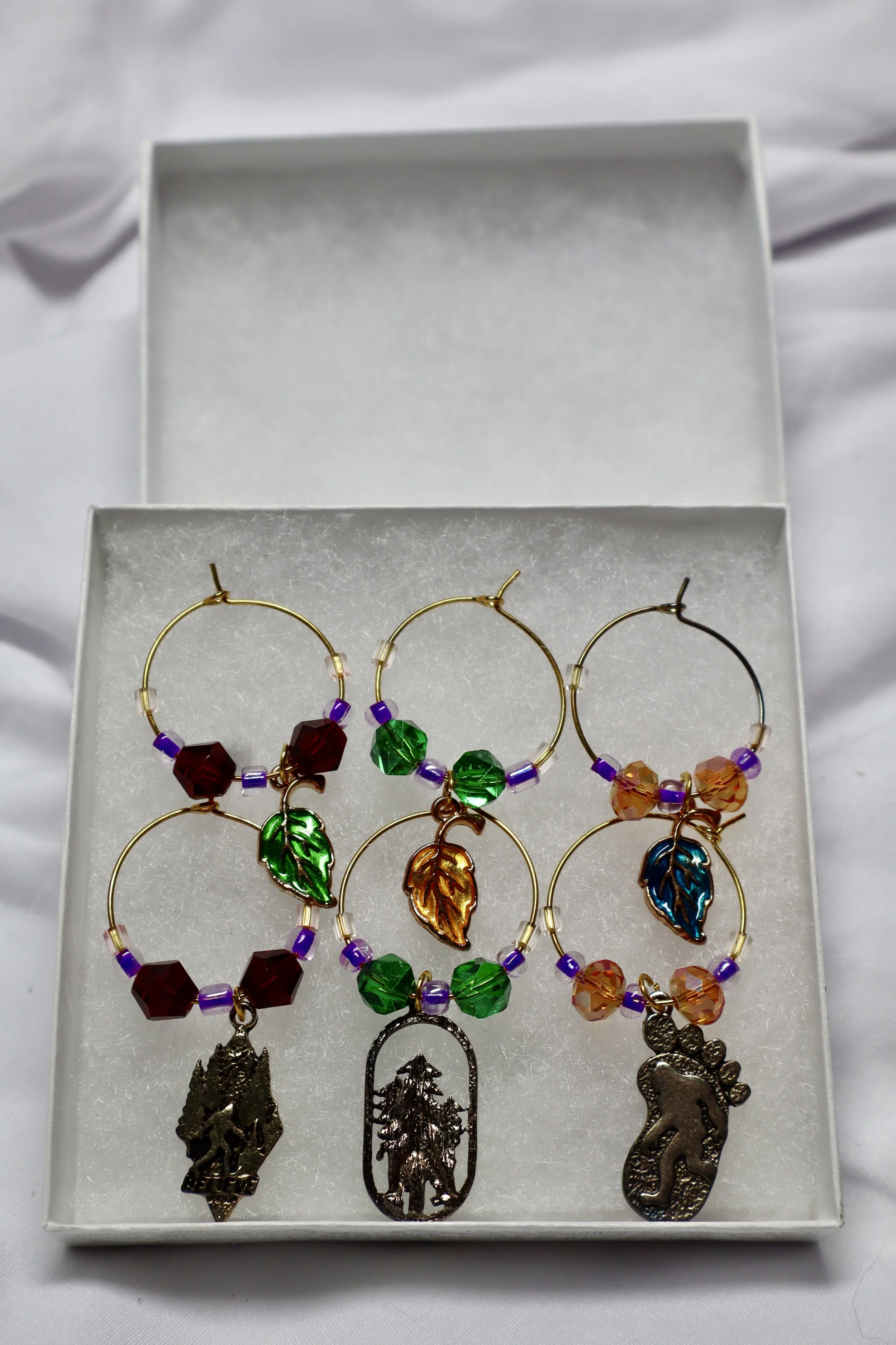 Handmade Beaded Wine Glass Charms-The Bigfoot Collection #4