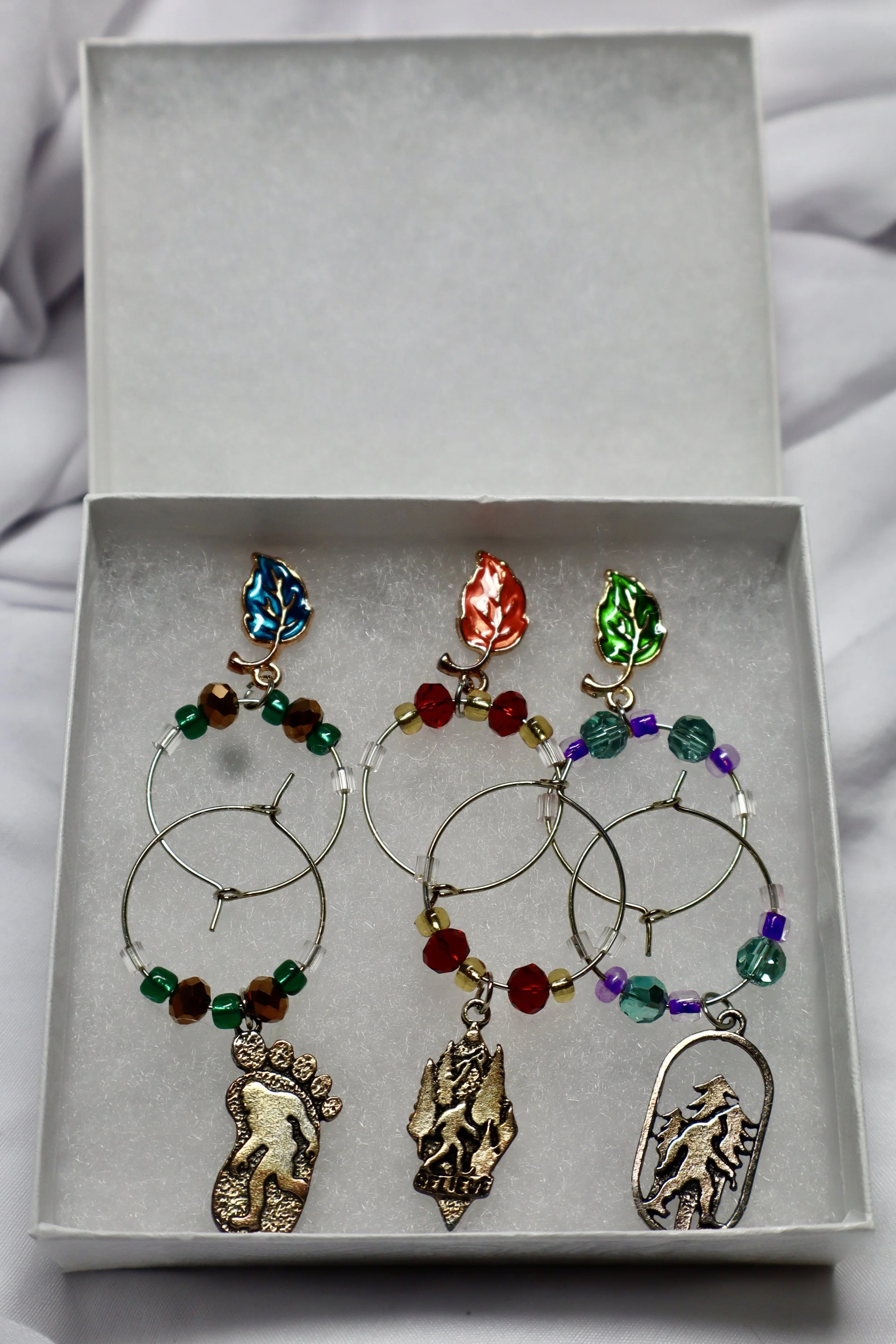 Nature-Themed Wine Glass Charms Set-The Bigfoot Collection #3