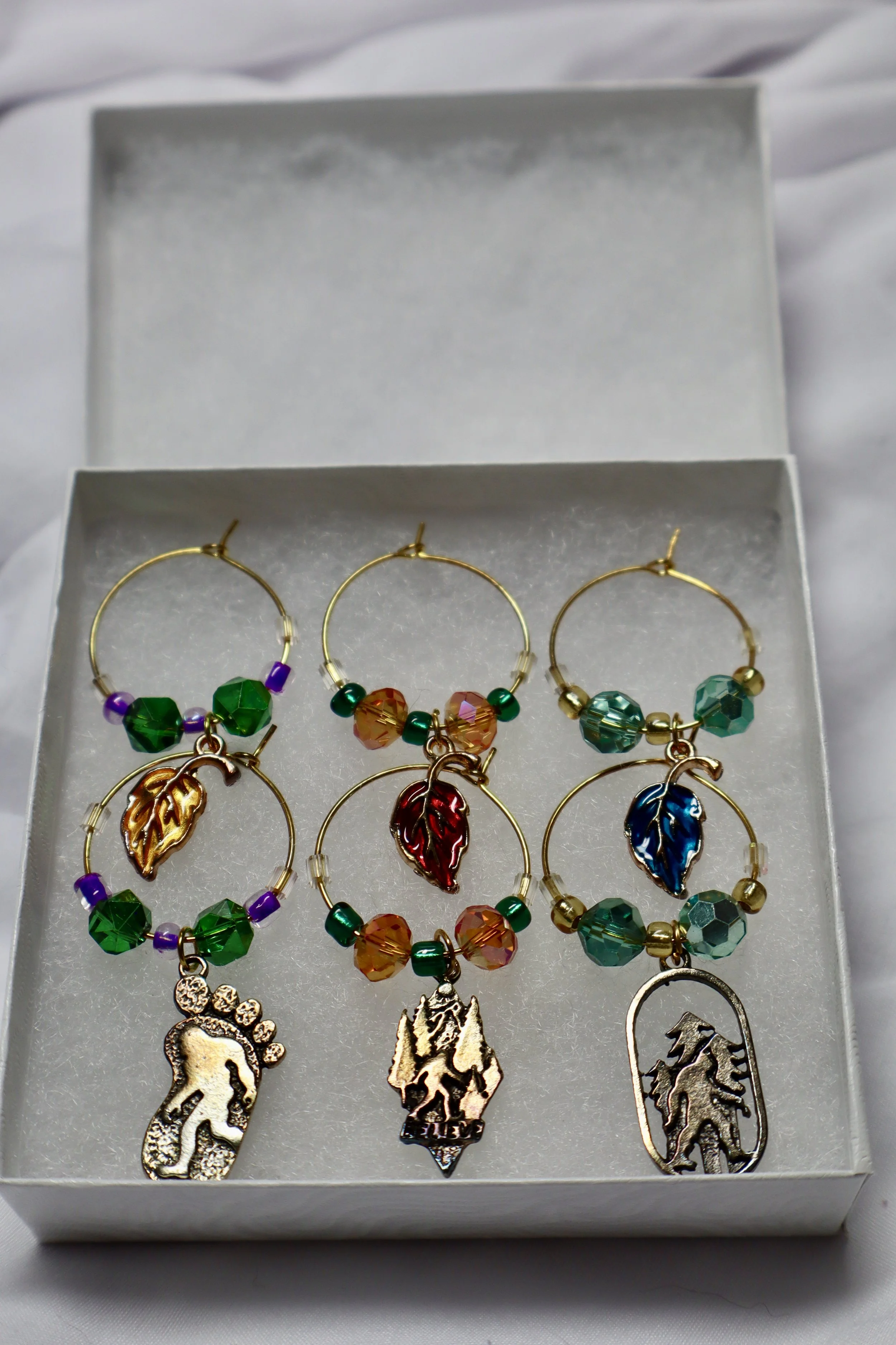 Handmade Beaded Wine Glass Charms-The Bigfoot Collection #5