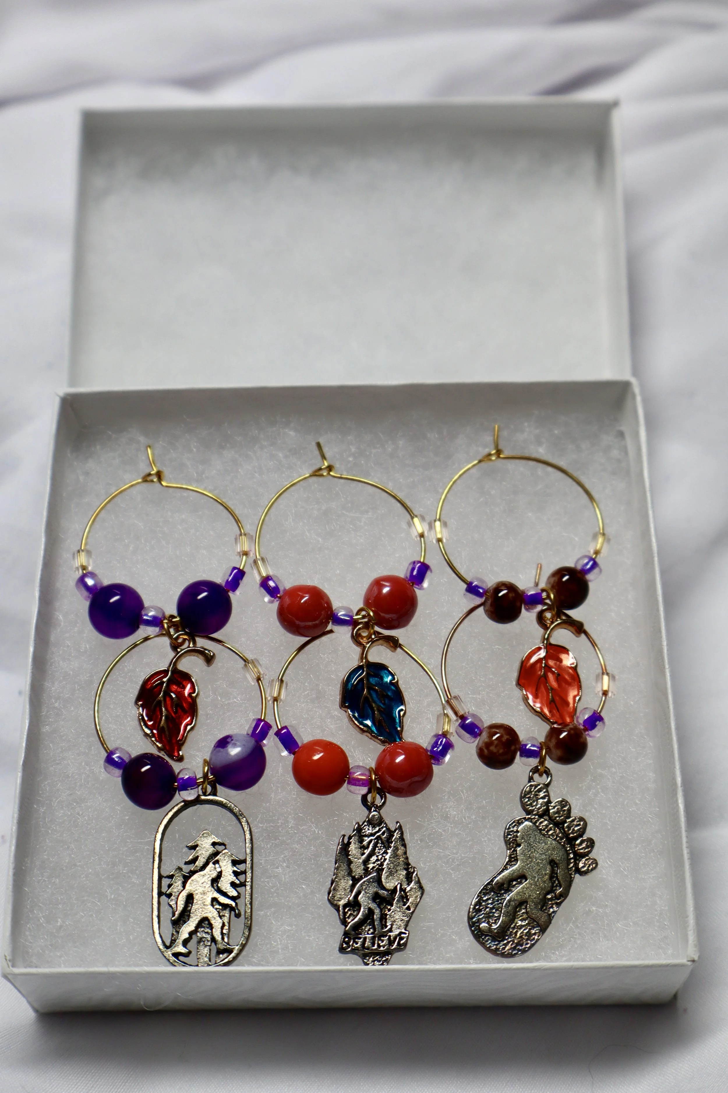 Handmade Beaded Wine Glass Charms-The Bigfoot Collection #6