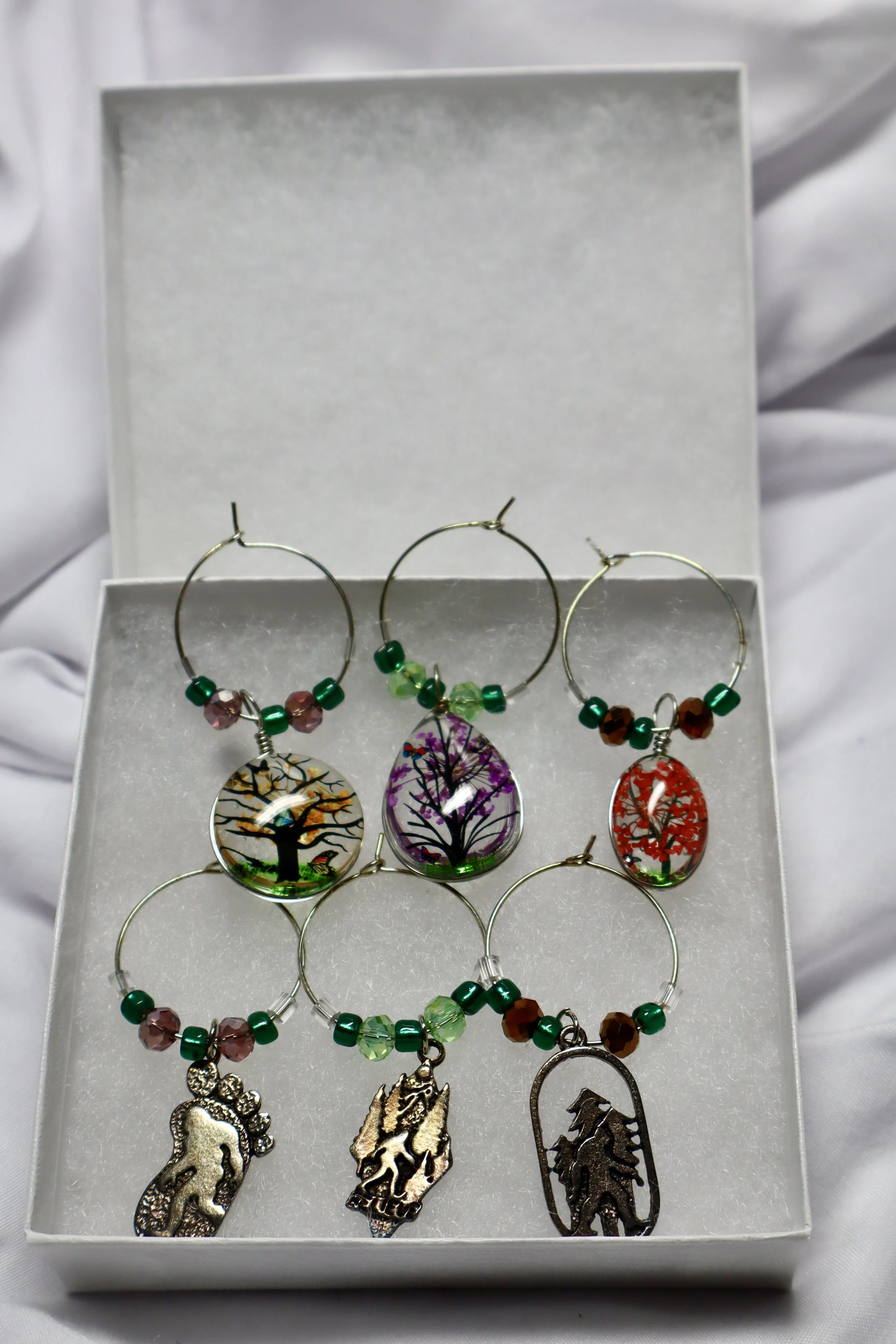 Handmade Beaded Wine Glass Charms-The Bigfoot Collection #7