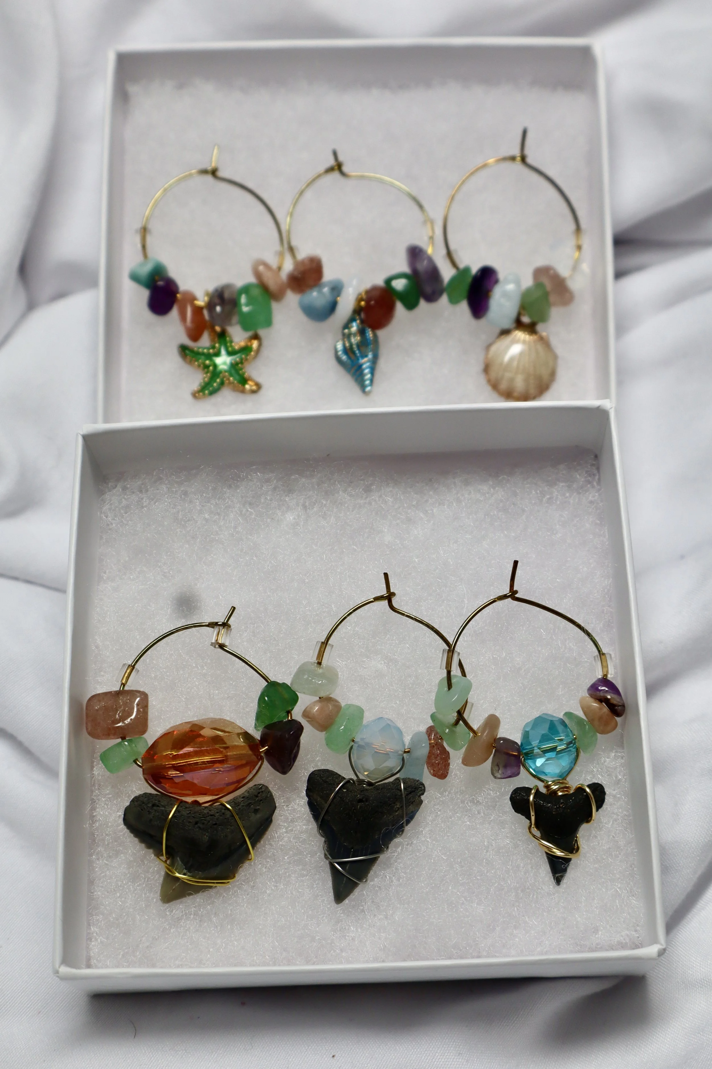 Oceanic Elegance Wine Glass Charms Set #11