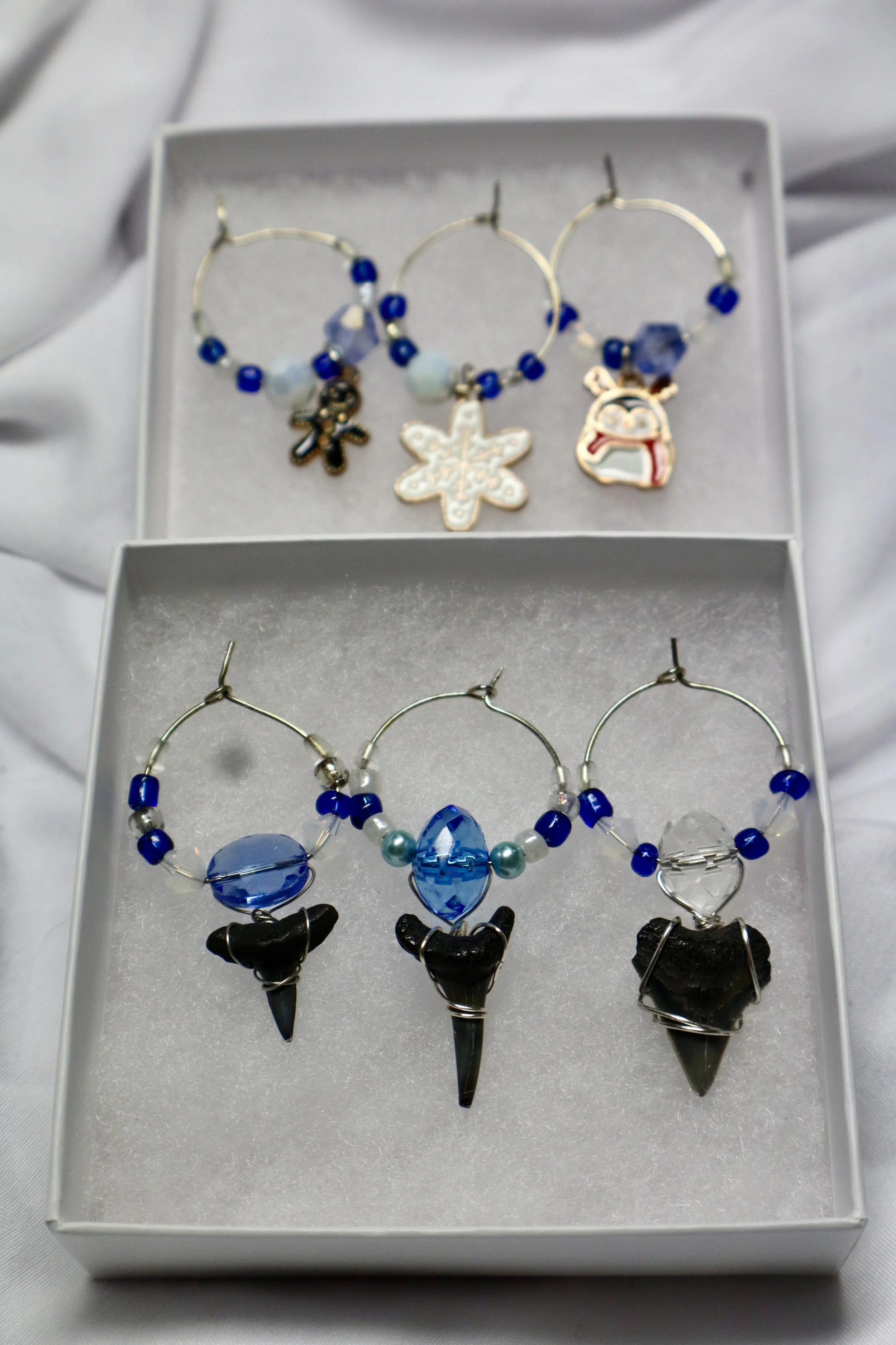 Winter Delight Shark Tooth Wine Glass Charms #14