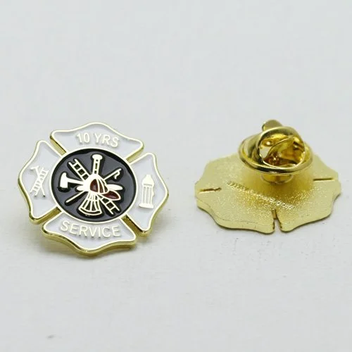 Firefighter 2nd Alarm Years of Service Pins - White