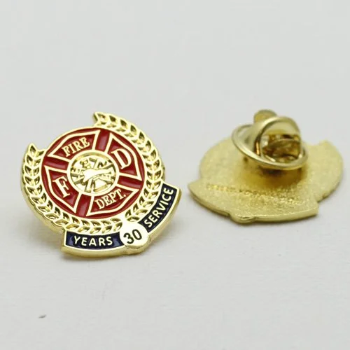 Firefighter Distinguished Years of Service Pins - Gold