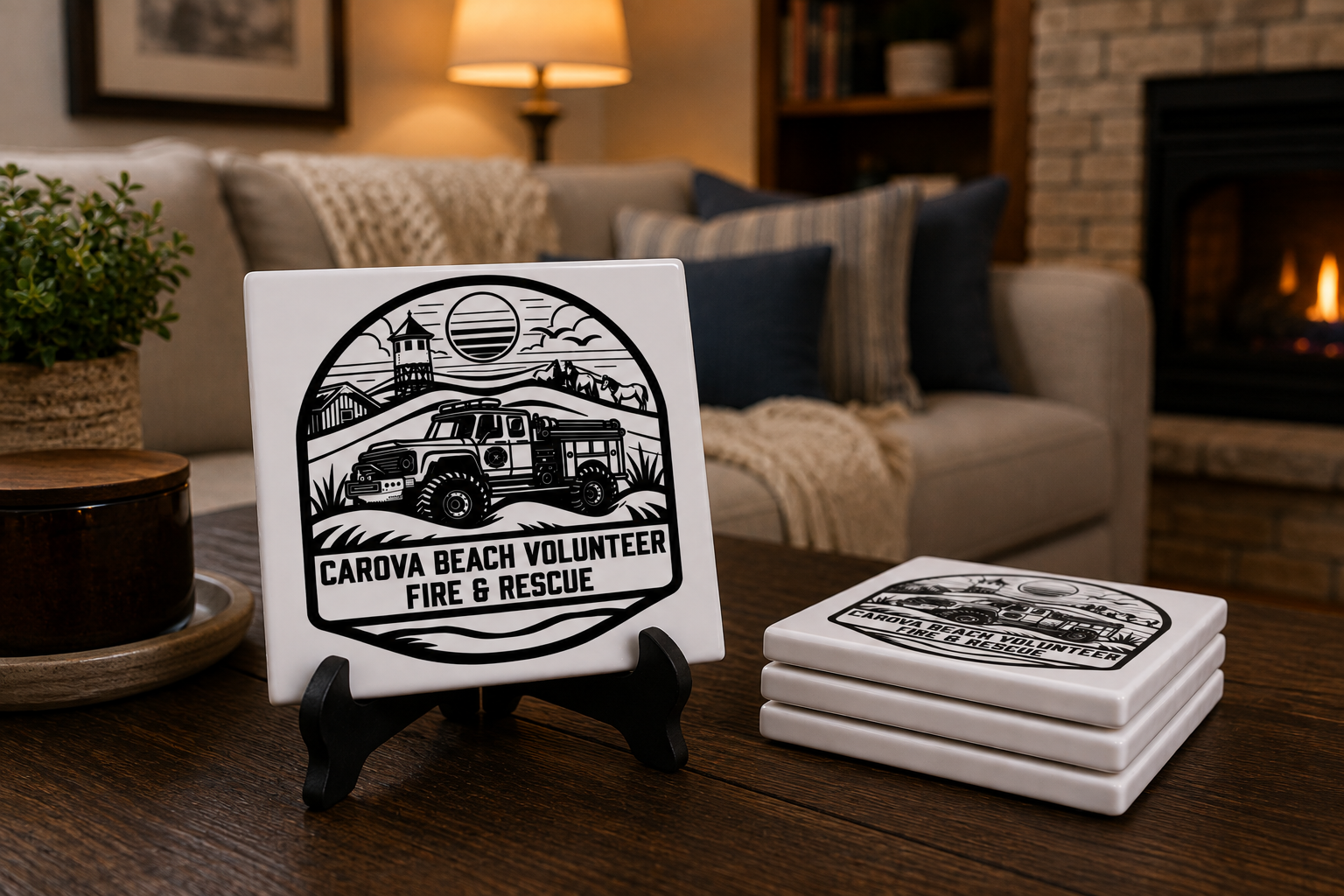 Custom First Responder Ceramic Coasters