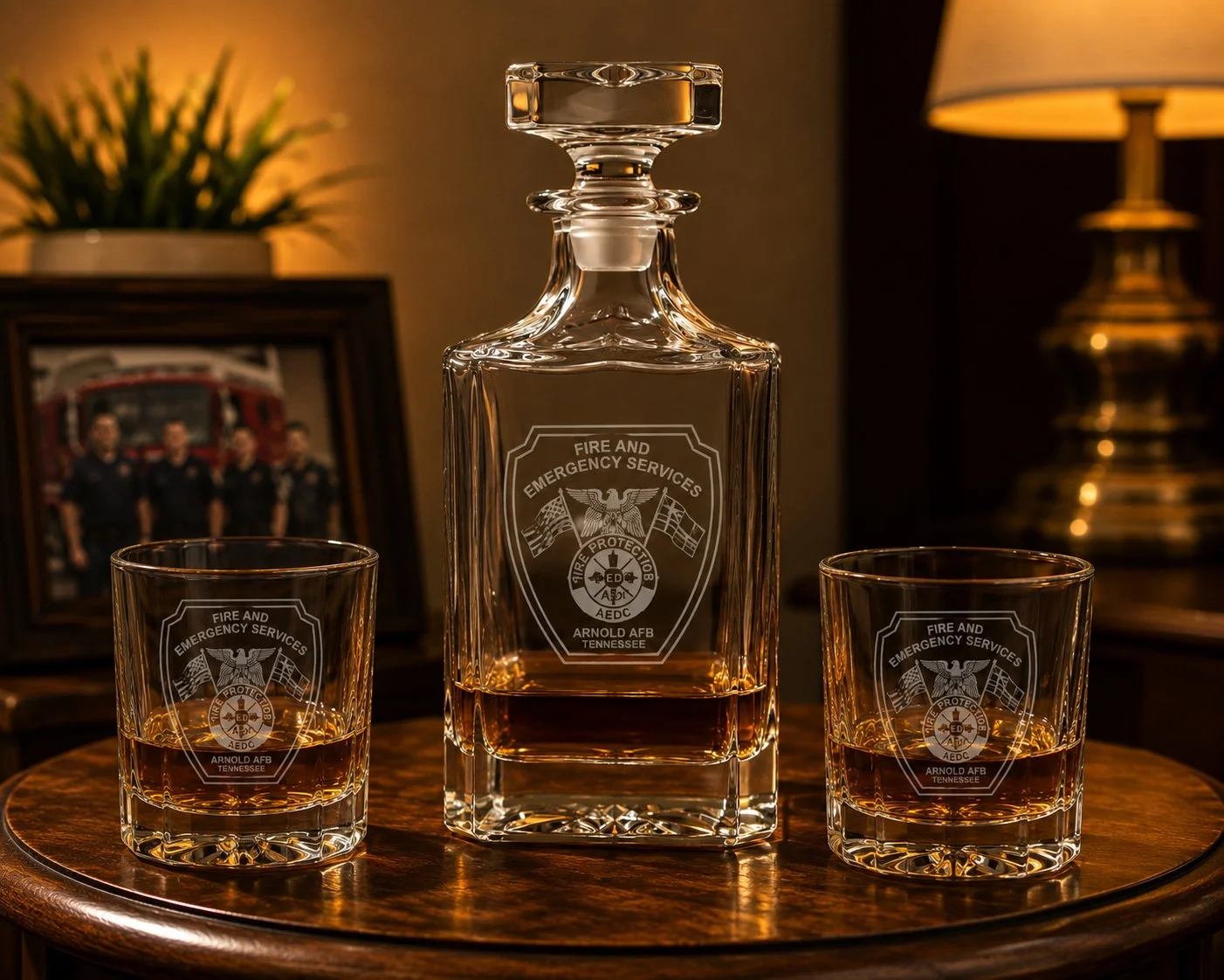 Custom Engraved First Responder Decanter Gift Set
