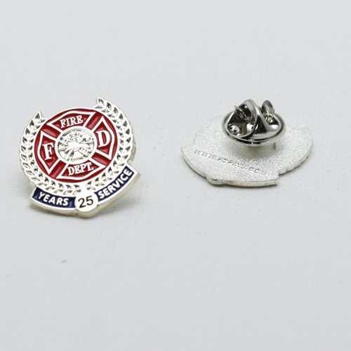 Firefighter Distinguished Years of Service Pins - Silver