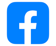 Facebook logo with white lowercase 'f' on a blue square background