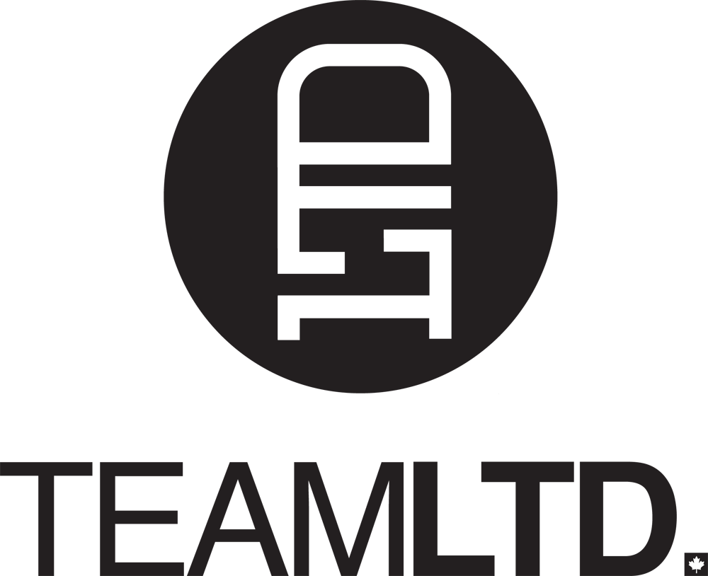 Black circle logo with stylized letters 'LTD' inside, and the text 'TEAMLTD' below.