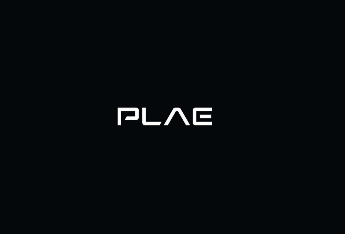 Black background with the white text "PLACE" centered in the middle.