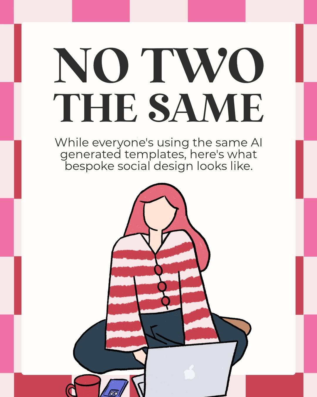 Everyone's using the same AI generated templates right now and honestly you can tell. 

Your brand deserves better than that, and that's exactly why I design social templates from scratch for you!

Swipe to see what bespoke actually looks like in pra
