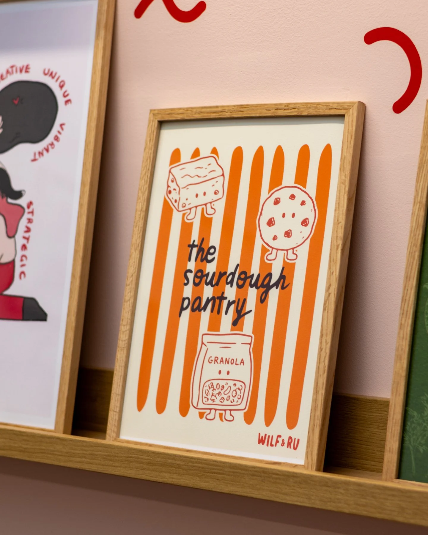 One of my favourite things about having my own studio space is getting to rotate the walls with designs from brands I've built. It's not just that I love the work, it's that I genuinely love the businesses and the people behind them, so walking in ev