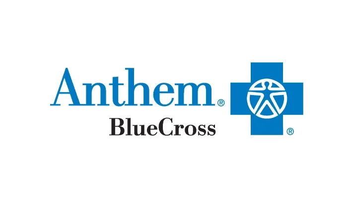 Logo of Anthem Blue Cross with a blue cross symbol and the company name in blue and black text.