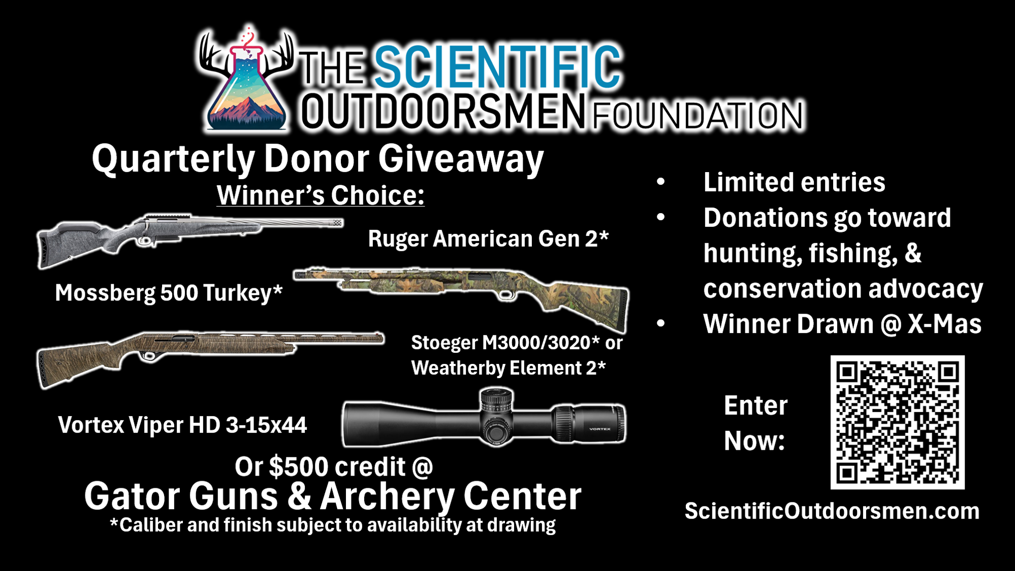 Giveaway Entry Donation - Quarterly Fundraiser  - Q4 2026 - Winner's Choice Pew