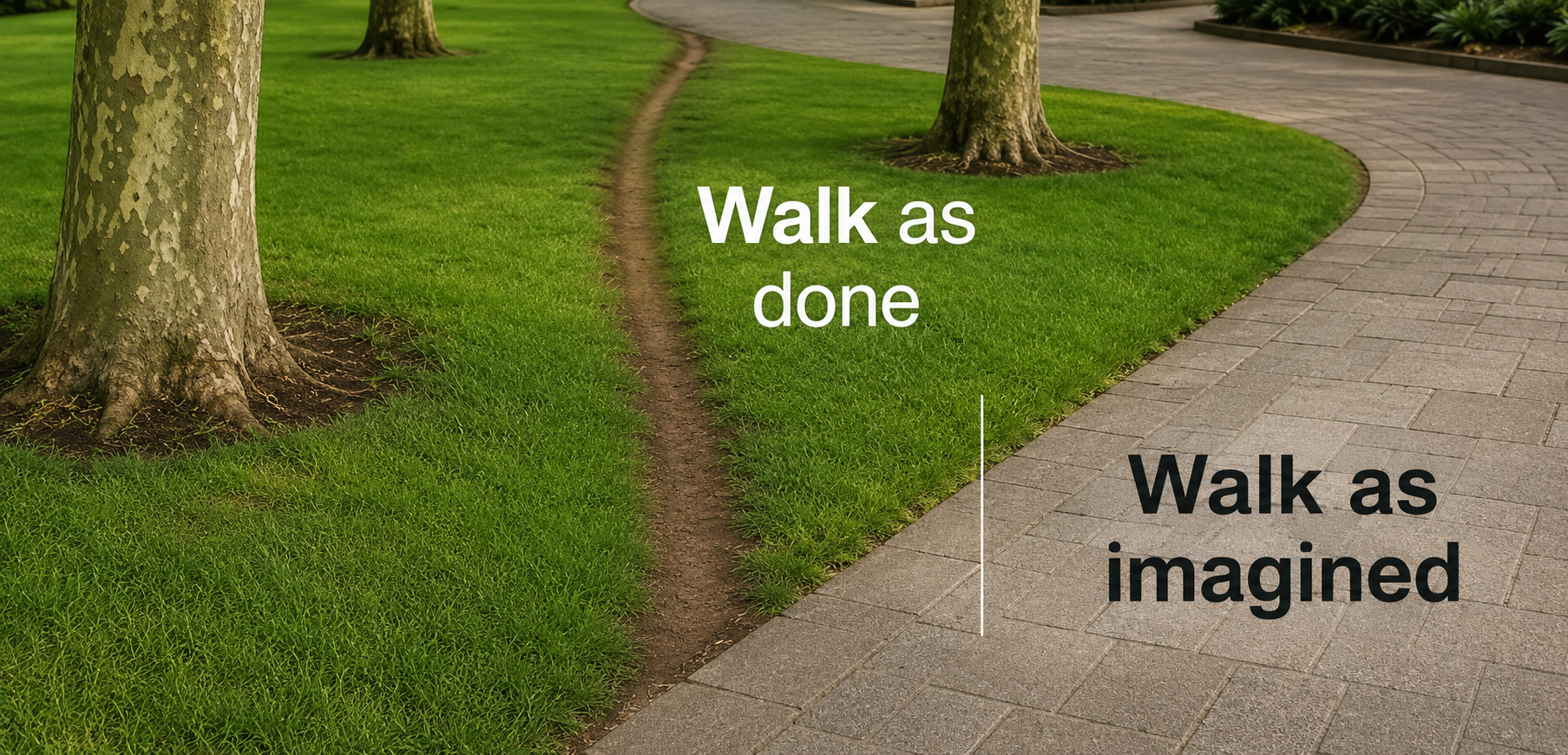 Walk as done, walk as imagined