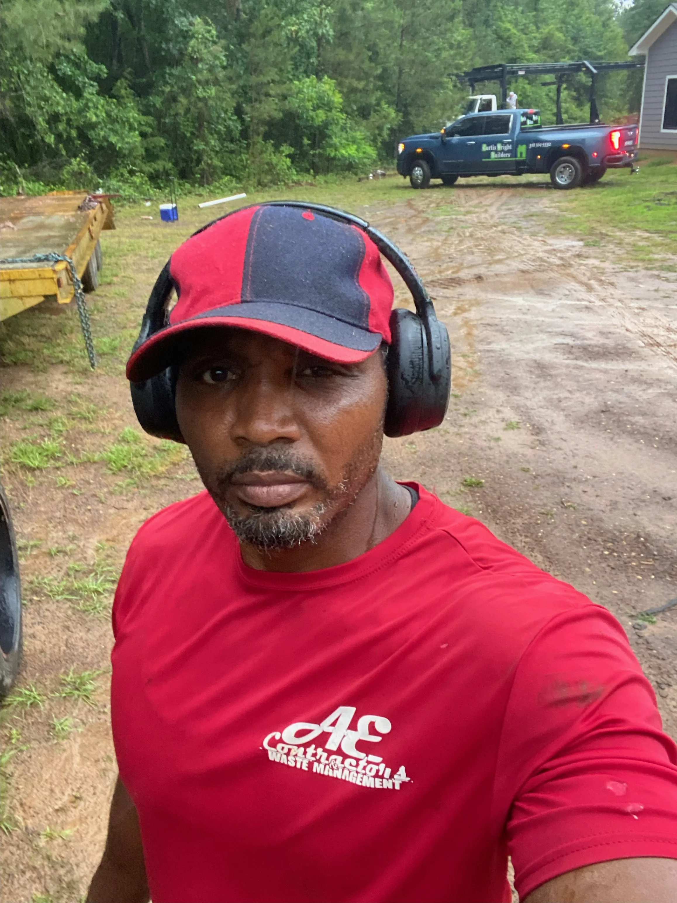 Rodclif Anderson, owner of A&E Contractors & Waste Management, preparing a job site for the installation of a ceramic septic tank in Northwest Louisiana.