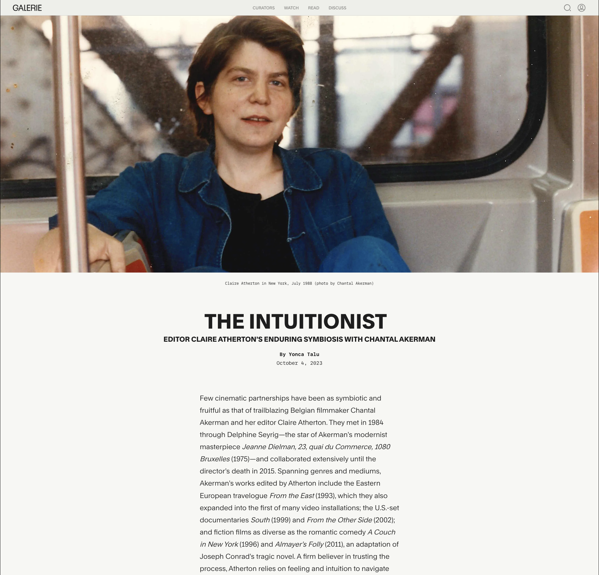 Galerie: Interview with Claire Atherton (Online) — click on the image to read