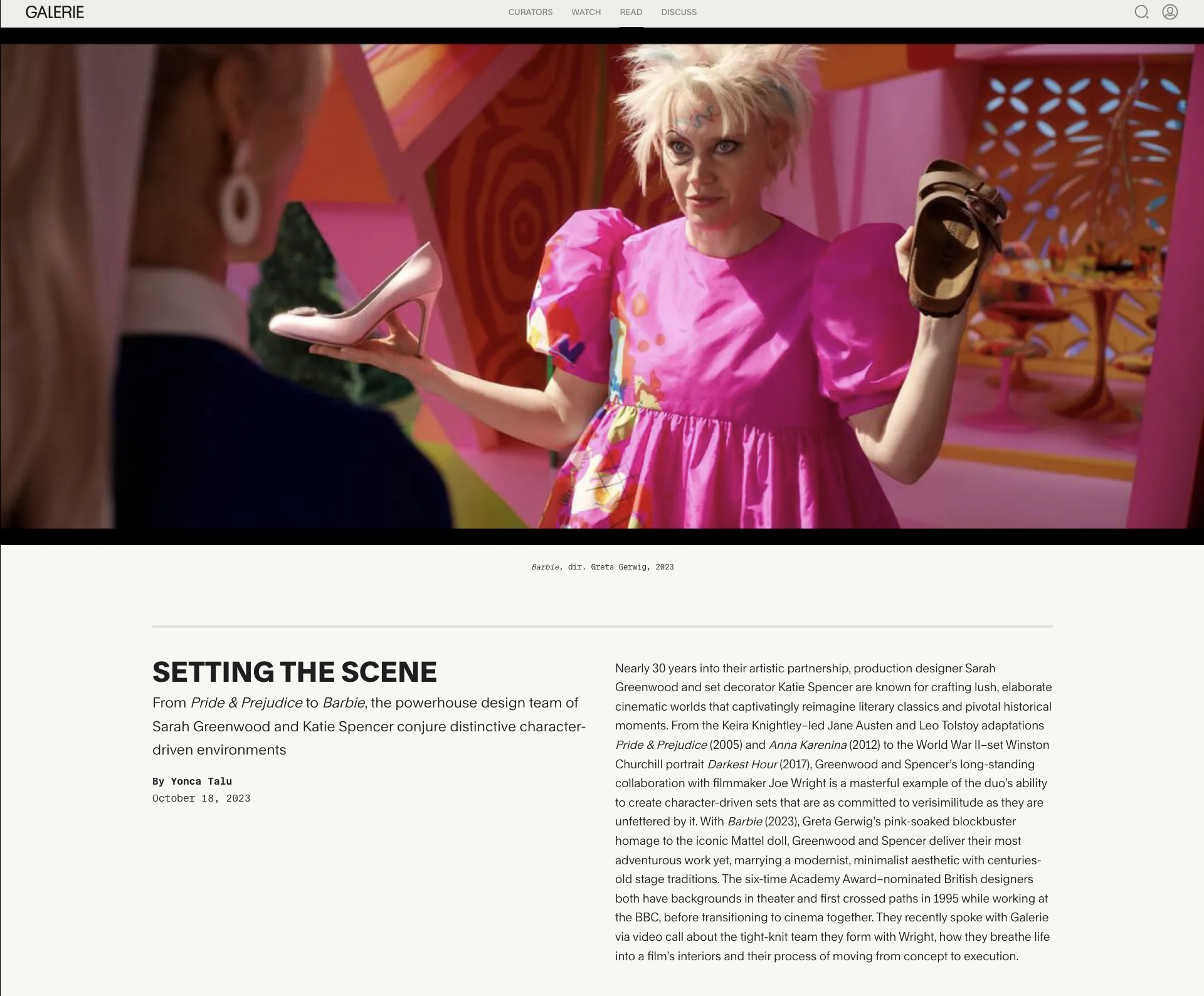 Galerie: Interview with Sarah Greenwood & Katie Spencer (Online) — click on the image to read