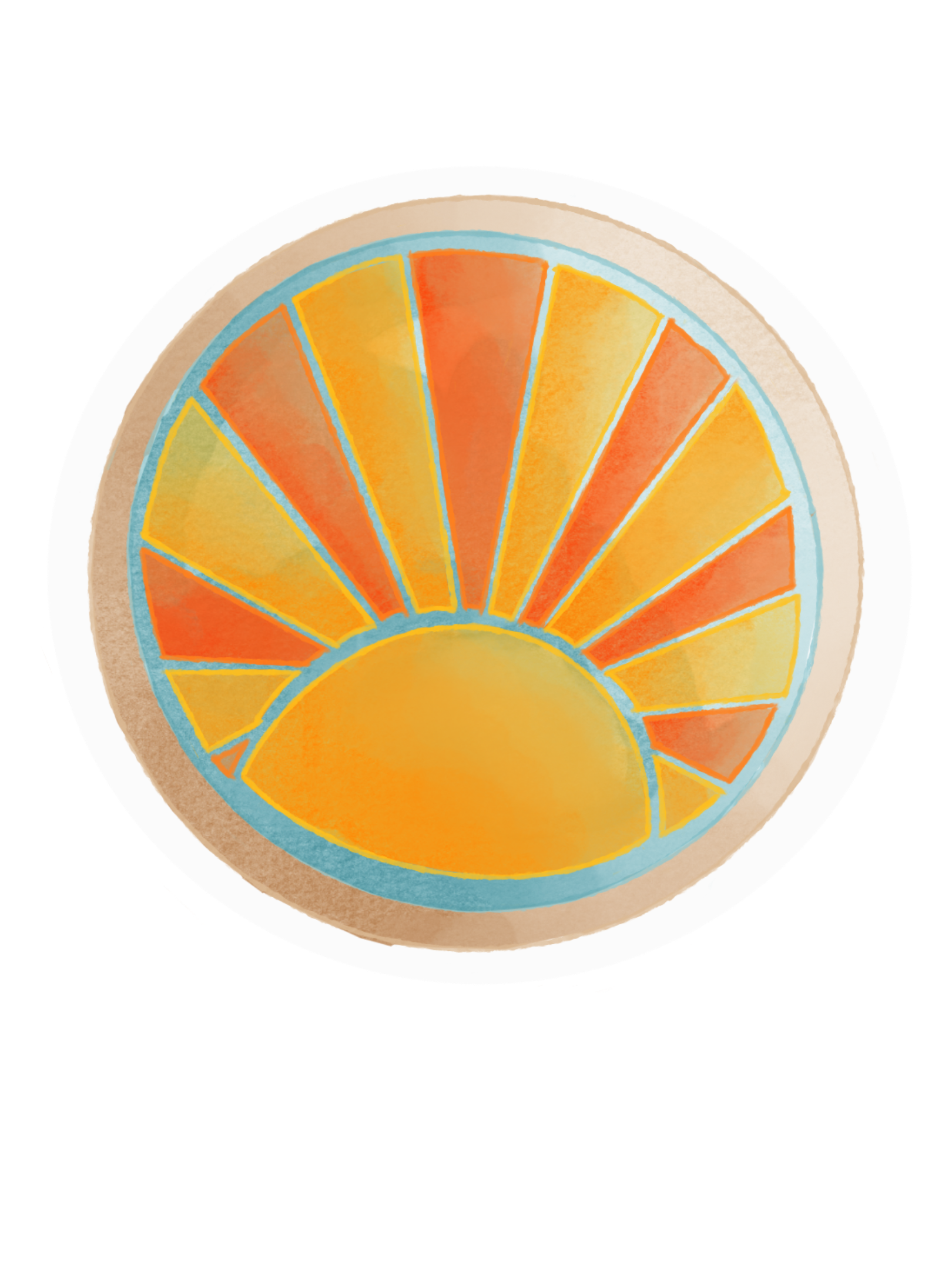 Golden Hour Sun Decorated Sugar Cookies (6 count)