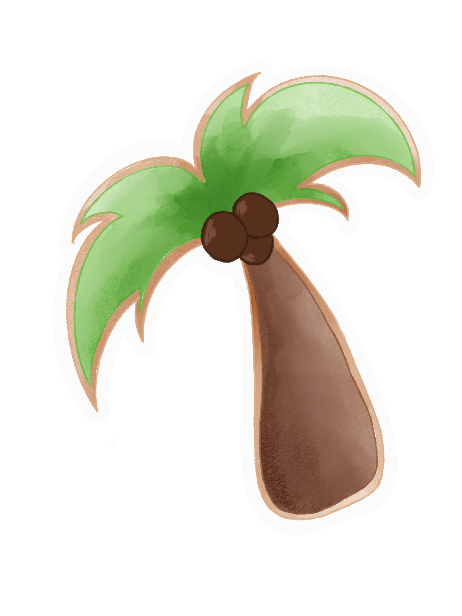 Palm Paradise Decorated Sugar Cookies (6 count)