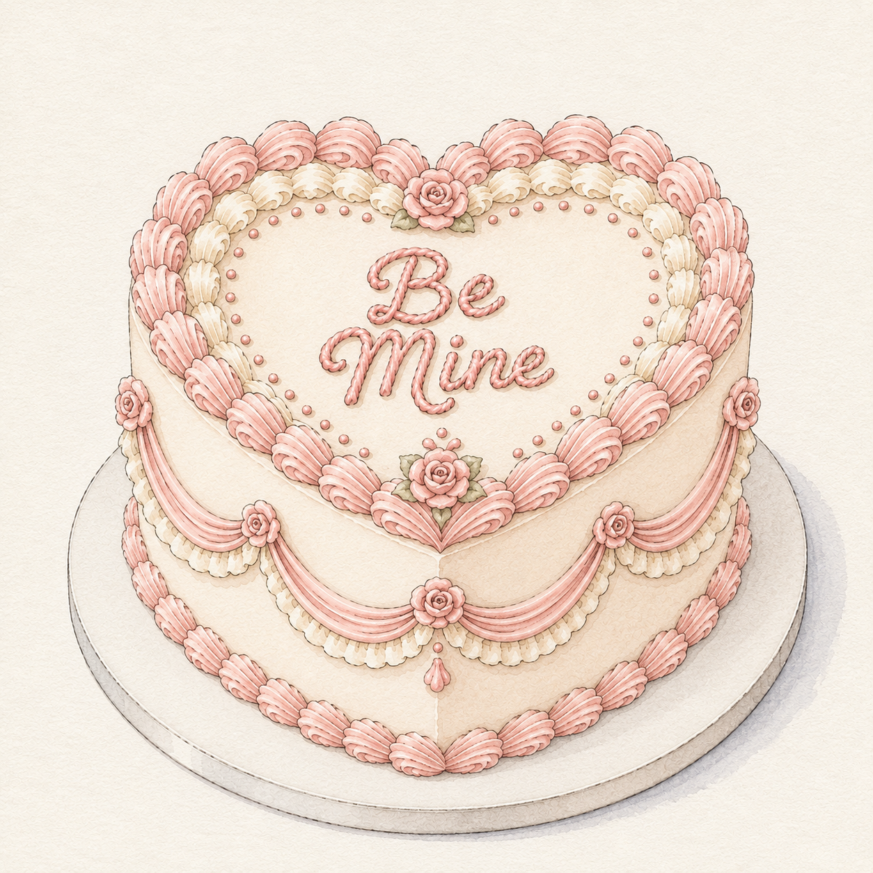 Vintage Heart Cake