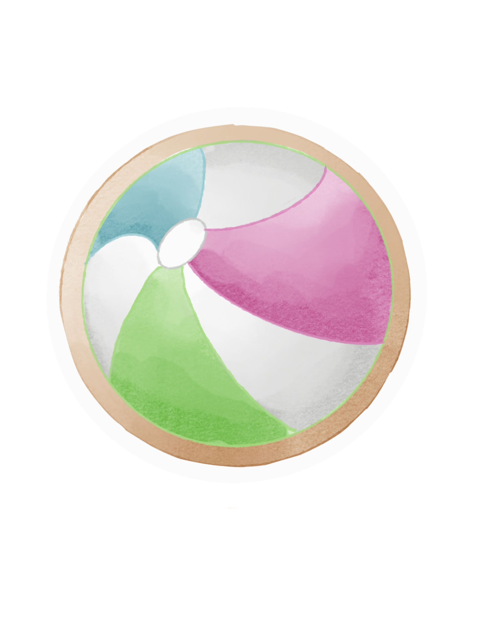 Beach Ball Bash Decorated Sugar Cookies (6 count)
