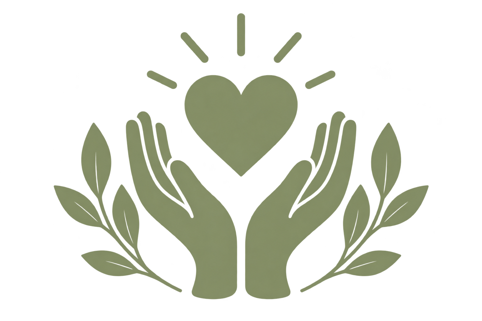 Hands holding a heart representing compassionate support