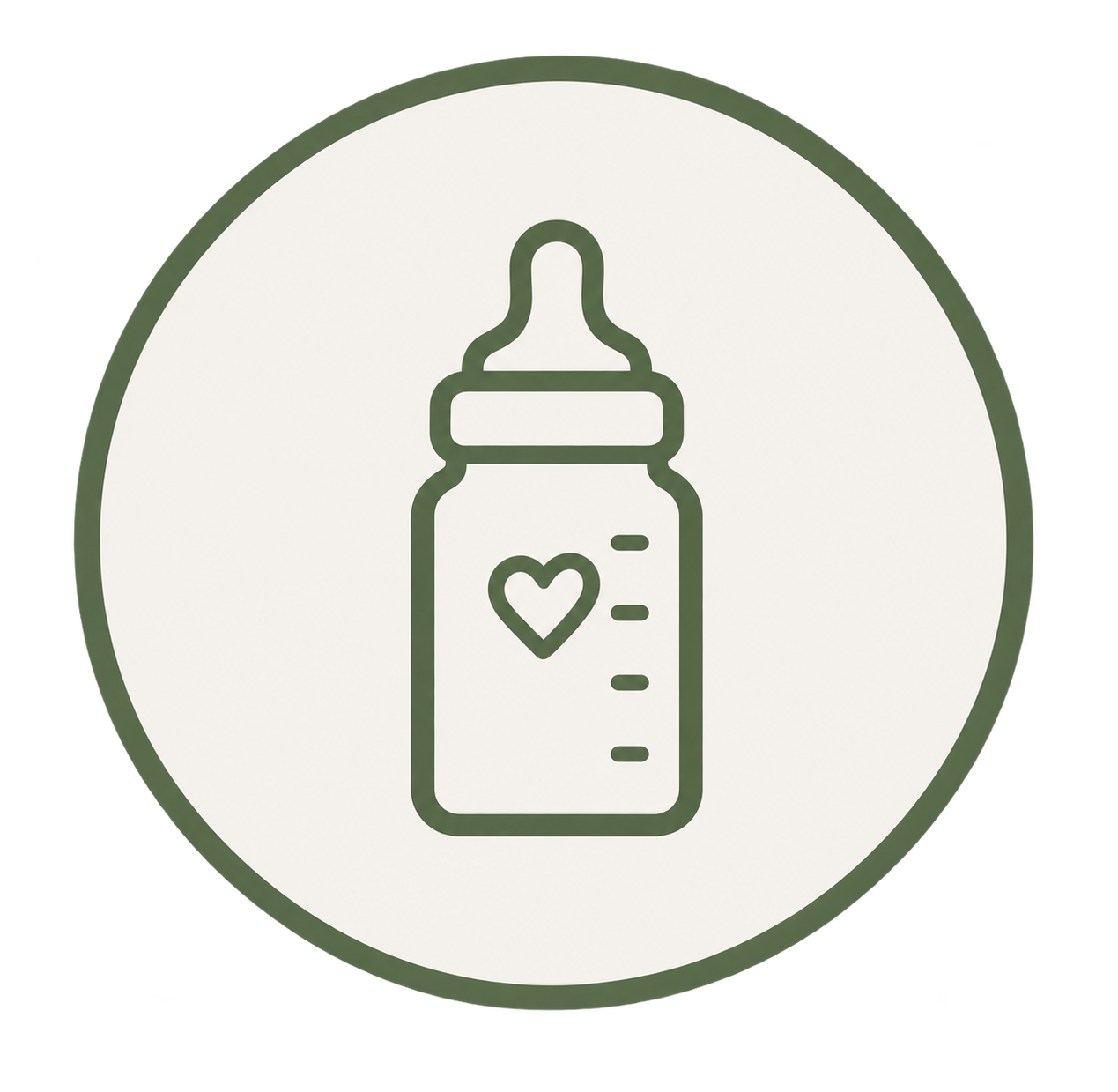 Baby bottle icon representing infant-feeding support, including breastfeeding, pumping and formula feeding.