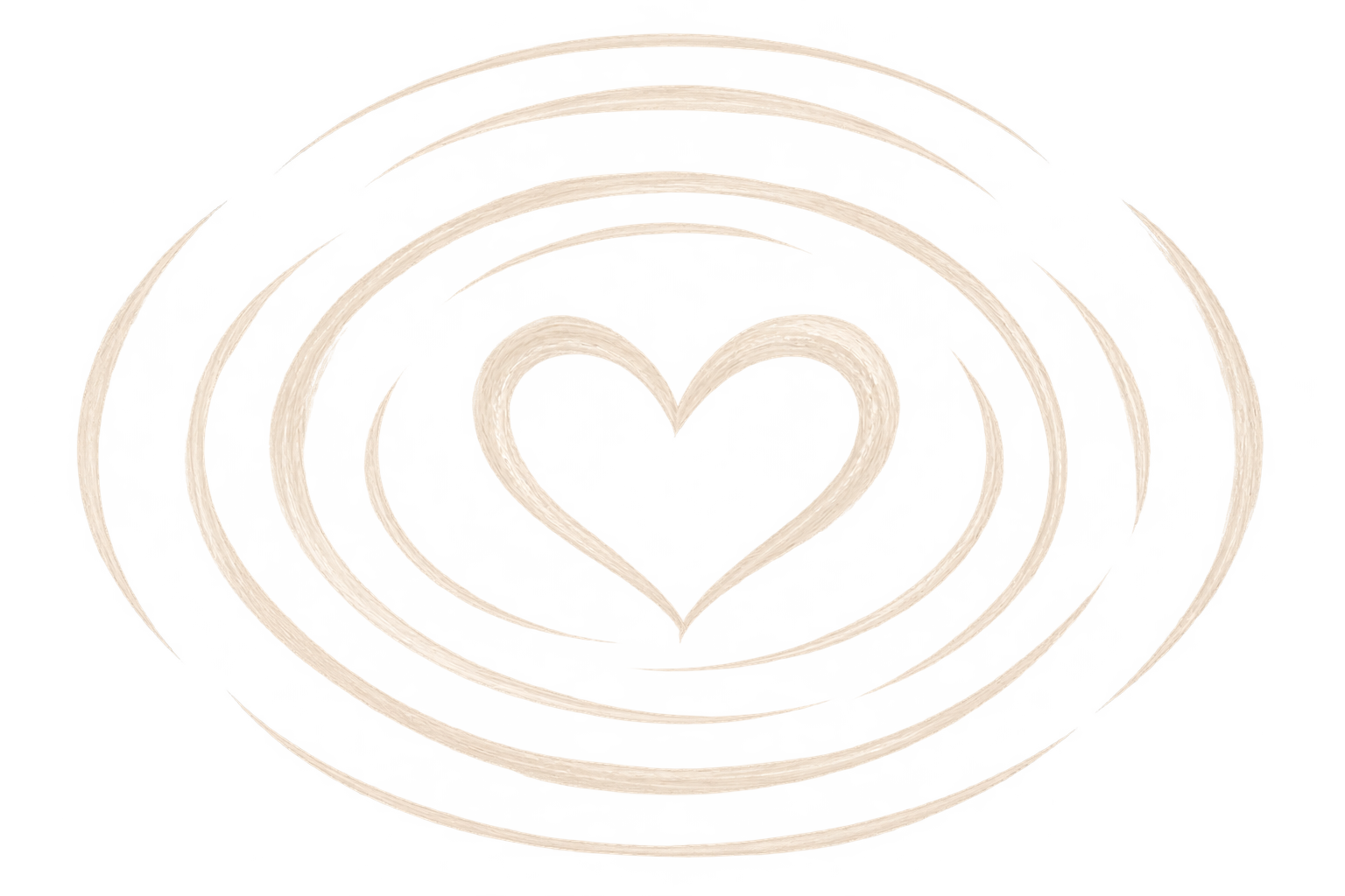 Heart surrounded by gentle ripples symbolizing compassion and care