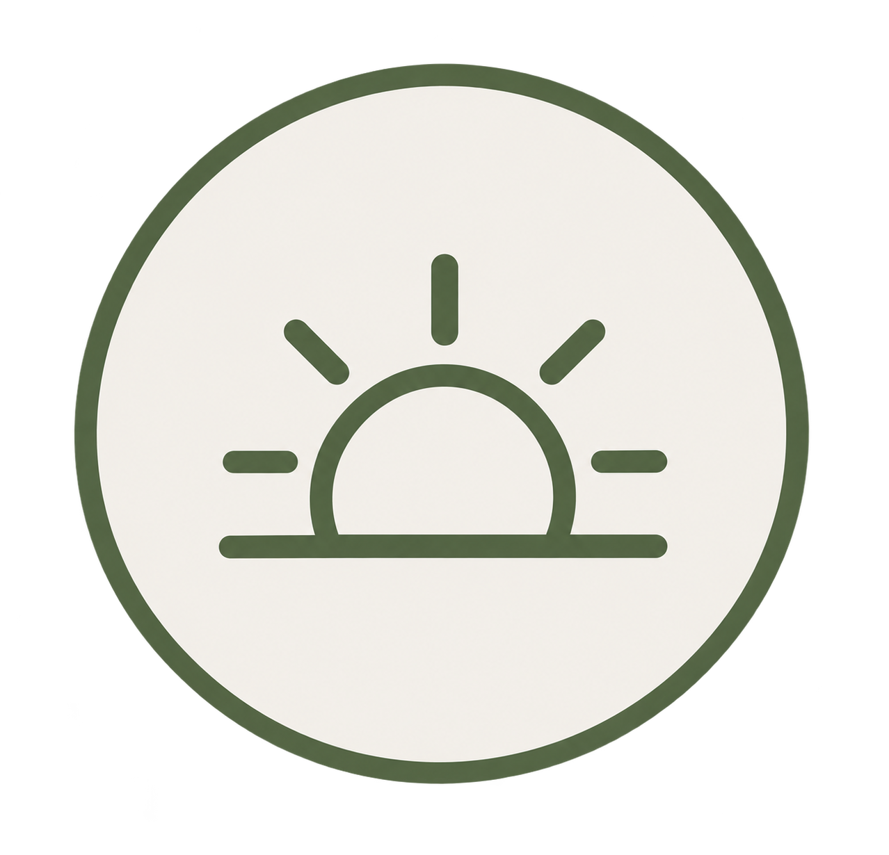 Sunrise icon representing morning updates about newborn sleep and overnight doula care.