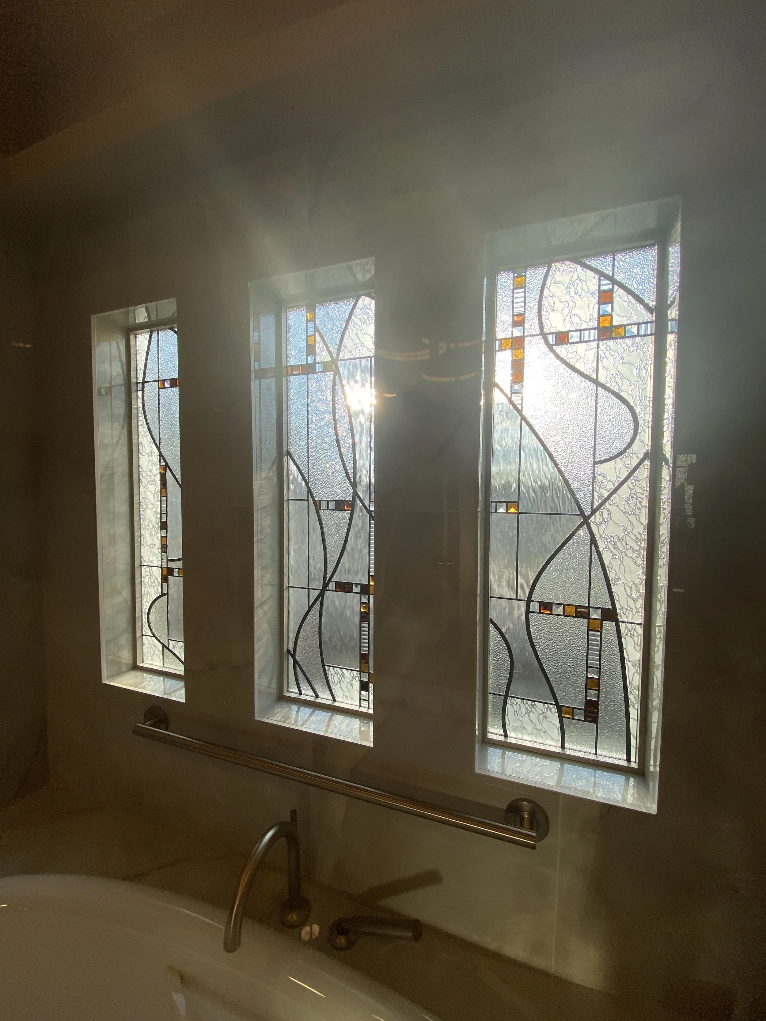 Primary Bath Remodeling Project with Leaded Glass
