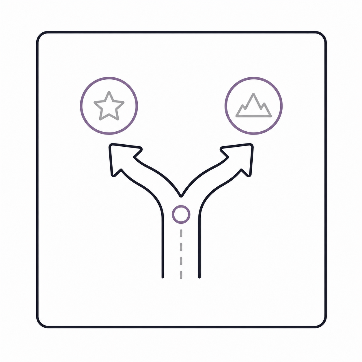 Geometric drawing of an outline square with sections divided by vertical, horizontal, and half circle lines.