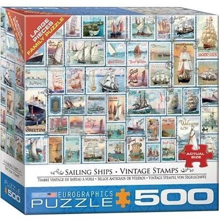 Sailing Ships Vintage Stamps 500 piece puzzle