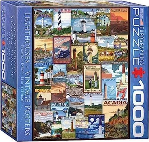 Lighthouses-Vintage Posters 1000 piece puzzle