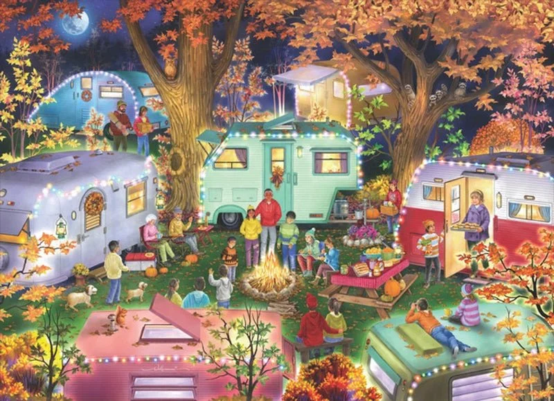 Camping in the Fall 1000 Piece Jigsaw Puzzle
