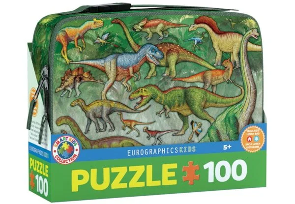 Dinosaurs Lunch Bag 100 piece puzzle inside